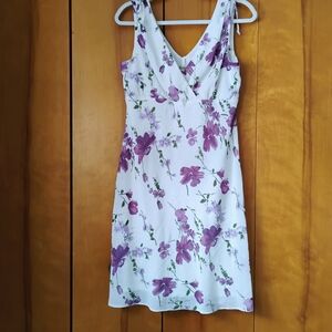 Jessica Purple Floral Knee Length Dress Woman's Size 10